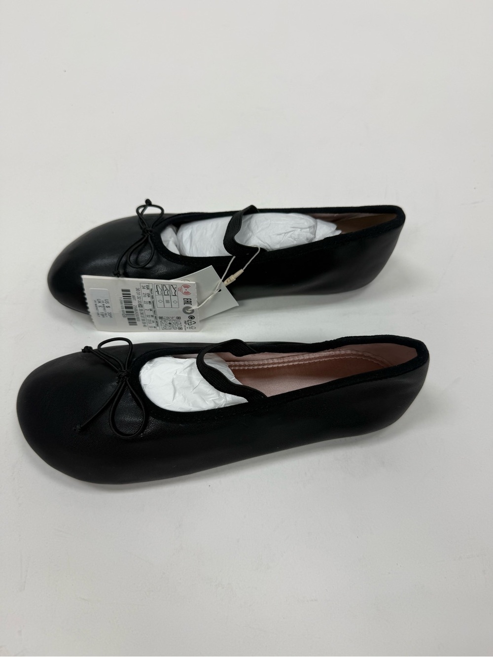 Zara Black Girls' Bow Ballet Flats